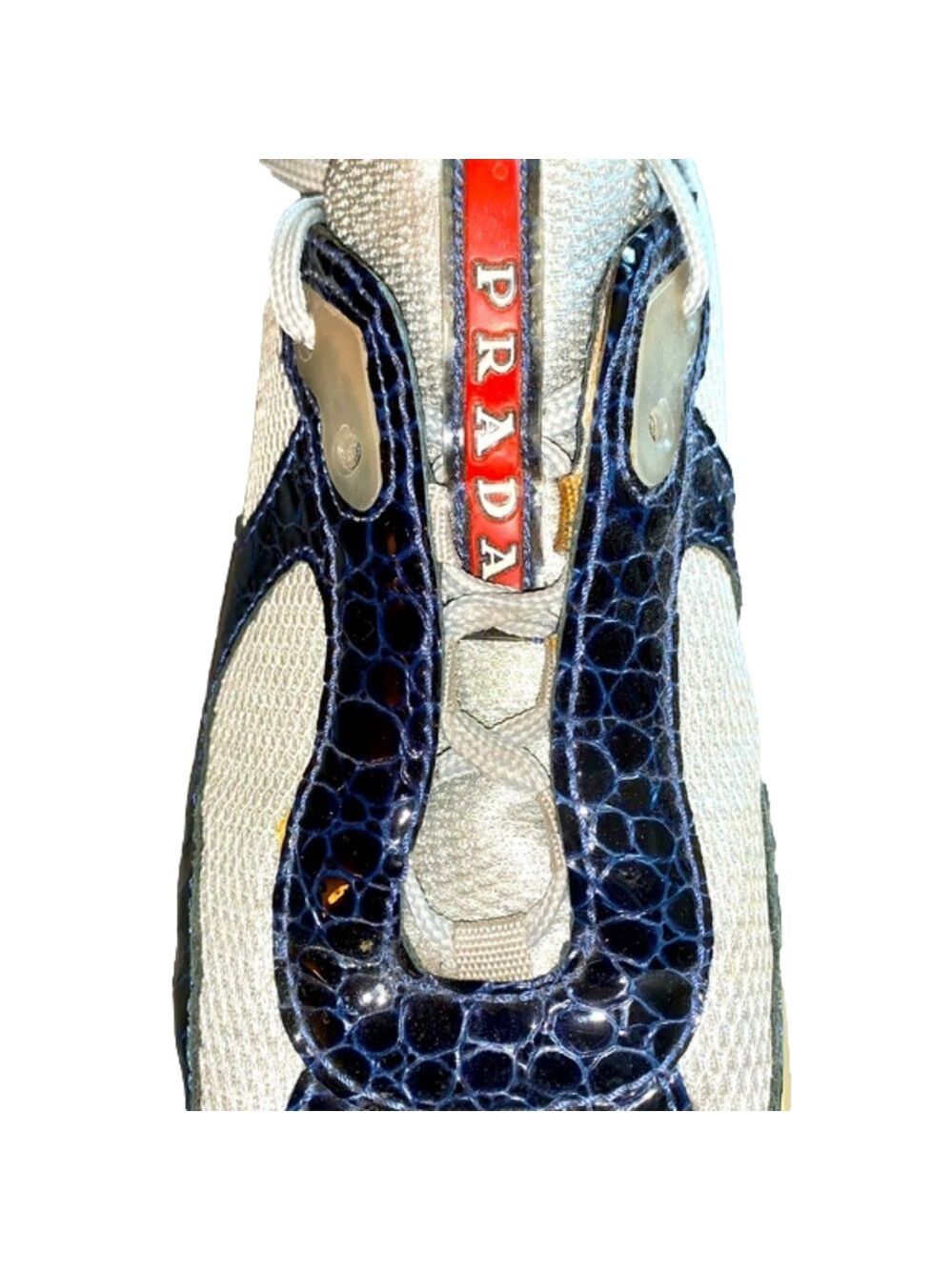 PRADA Alligator Print America Cup Sneakers - Picture 2 of 15